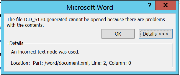 ErrorAtOpeningGeneratedDoc