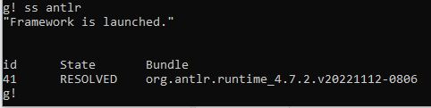 OSGi console